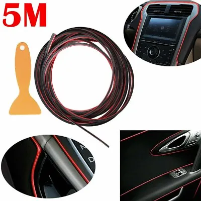 Red 5M Car Interior Door Gap Edge Line Insert Molding Trim Strip Deco Accessory • $6.95