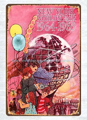 1964 New York World's Fair Metal Tin Sign Cafe  Pub Garage Shop Wall Art • $15.87