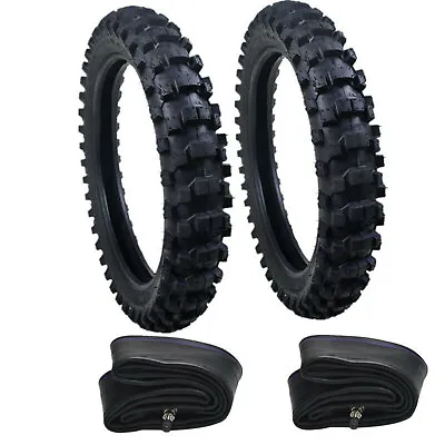 70/100-19 & 90/100-16 Front & Rear Tires + Tubes For Honda Dirt Bike CR80 KX100 • $121