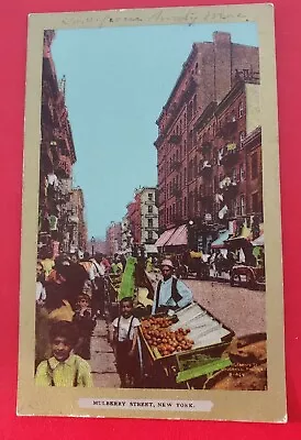 New York NY Mulberry Street View Vendors  UDB UPD 1900s Colorized Postcard A61 • $7.95