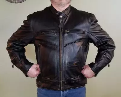  Motorcycle Riding Jacket. Cafe Racer Style. Leather Limited   Men's Size Large • $135