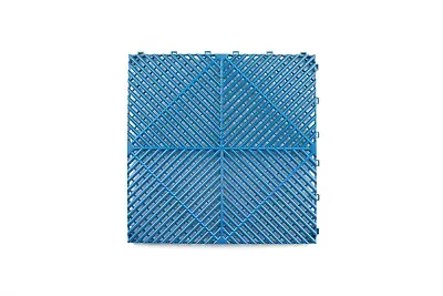 10 Tiles BLUE Modular Interlocking Ribbed Garage Flooring Tiles Heavy Duty • £45.99