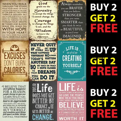 £2.99 • Buy Metal Plaques Posters Signs Retro Motivation Inspiring Quotes Sayings A4 Prints
