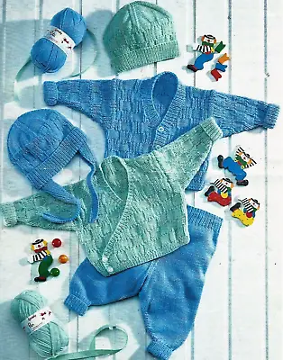 0627 Baby's Outfit 12-22  DK Premature To 3yr - Vintage Knitting Pattern Reprint • £3.49