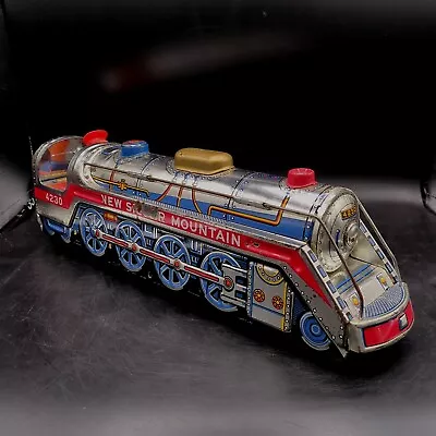 Vintage 1960's MODERN TOYS Silver Mountain Locomotive 3525 Tin Litho Batt. Opr • $12