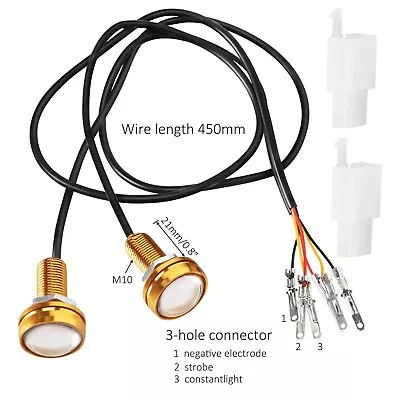 3 Wires 12V Motorcycle Turn Signal Indicators Blinker Fog Lamp ATV Quad Go Kart • $17.78