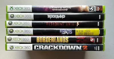 XBOX 360 Game Bundle Lot Of 6 Titles Mostly CIB Saints Rock Band Borderlands ETC • $29.95