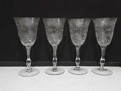 SET OF 4- Cambridge Glass WILDFLOWER Water Goblets 8 1/4  • $63.83
