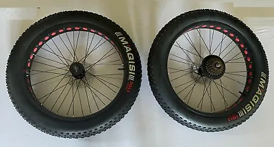 24 / 26*4.0 Fat Bike Rear & Front Wheels With Aluminum Hubs Rims Tire Tube Disc • $399
