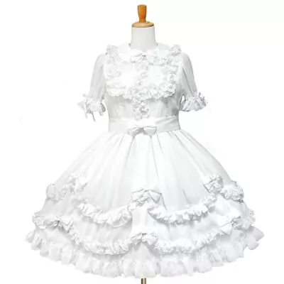 Gothic Lolita Girl Maid Sissy White Dress Cosplay Costume CD/TV Tailor-made • $79.99