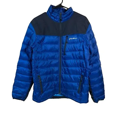 Eddie Bauer Puffer Jacket First  Ascent  Down Coat Mens Medium Blue Outdoor • $23.70