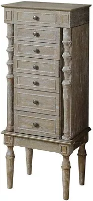 ACME Taline Wooden 6-Drawer Jewelry Armoire With Lift Top In Weathered Oak • $271.97