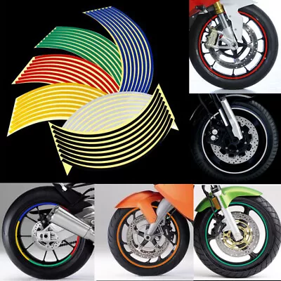 32PCS Motorcycle Bike Rim Tape Reflective Wheel Sticker Decal Strips Kit 17  18  • $9.88