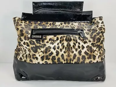 Miche Prima Tereasa Brown Black Leopard Print Faux Patent Leather Shell • $8.99