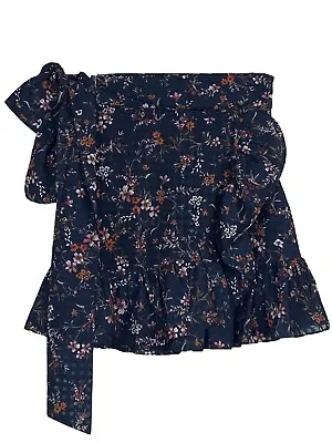 TULAROSA  Mini Skirt Floral Black Ruffle High Waisted Summer XS  • $10