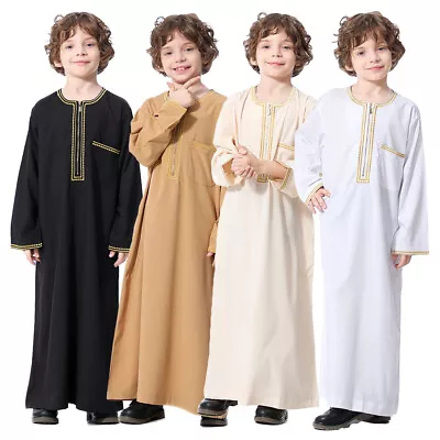 Muslim Kids Boys Thobe Robe Kaftan Dishdasha Thoub Islamic Robe Arab Clothing • $24.60