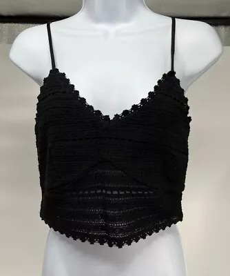 Vero Moda Women's Crochet Adjustable Strap Smock Tank Top Black Size M NWOT • $23