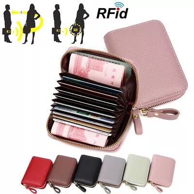 Leather Wallet Credit Card Holder Men Women Coin Purse RFID Blocking Anti-theft • £5.99