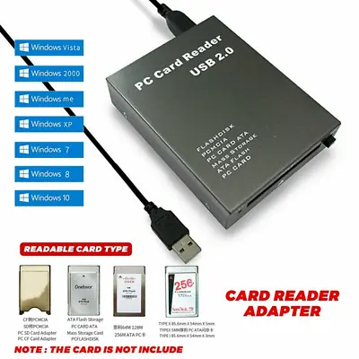 USB 2.0 To PC ATA PCMCIA Adapter Flash Disk Memory Card Reader Plug & Play NEW • $30.98