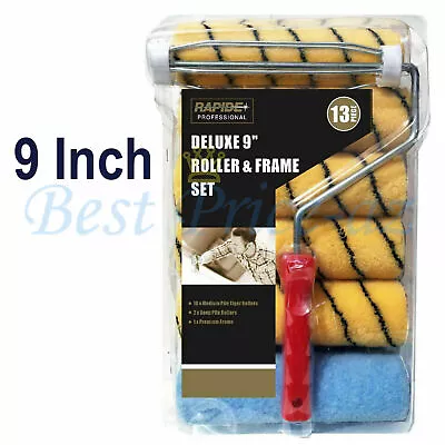 Paint Roller Professional 9  Deluxe Decorating Frame Set - Wall Ceilings 13 Pcs • £13.95