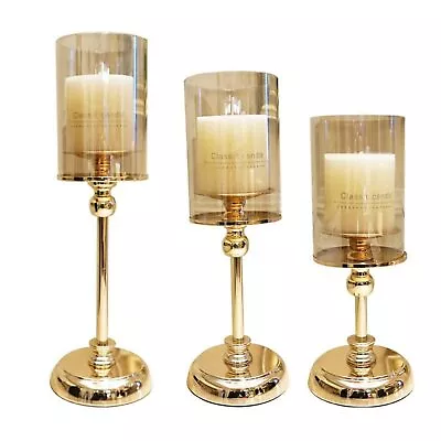 Candle Holder Alloy Glass Light Luxury Candlestick Wedding Party Decorations Kit • $119.25