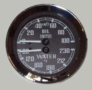 Smith WATER TEMP / OIL PRESS Dual GAUGE For MGA MGB MGBGT Midget Sprite  • $209.95