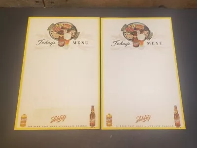 (2) Vintage 1930s Schlitz Beer Cone Top Can Paper Menu Insert Milwaukee WI • $4.99