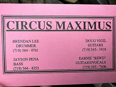 Circus Maximus Live Demos Hard Rock Hair Metal Cassette Rare Colorado • $99.99