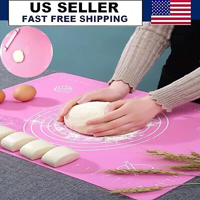 Silicone Mat Rolling Cut Mat Sugarcraft Fondant Pastry Icing Dough Kitchen Tools • $5.99