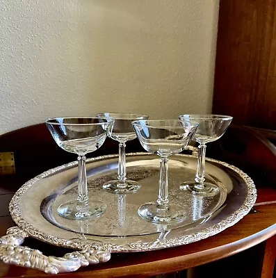 Vintage Champagne Coupes Mid Century Cocktail Glasses Martini Barware Set Of 4 • $39.99