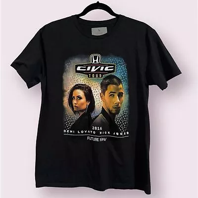 Demi Lovato Nick Jonas 2016 Honda Civic Tour Shirt Size L • £19.30