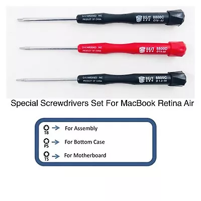 For Macbook Repair Tool Set Air/Mac Pro Torx T5 T8 1.2 Pentalobe Screwdrivers • $12.99