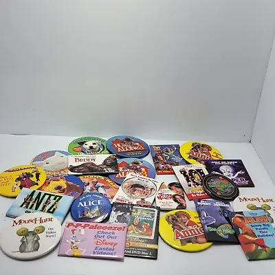 Lot Of Vtg 90s Movie Original Promo Button Pins  Disney Annie Toy Story • $24.85