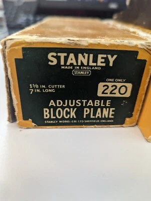 £35 • Buy Vintage Stanley No 220 Block Plane. Boxed