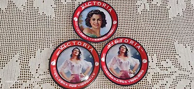 Victoria Mexican Beer Beautiful Ladies 3 Pcs 4-1/4  Mini TIP TRAY Coasters • $25