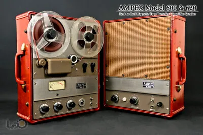AMPEX MODEL 600 Reel-to-Reel Tape Recorder & Model 620 Speaker WorldwideShipping • $3980