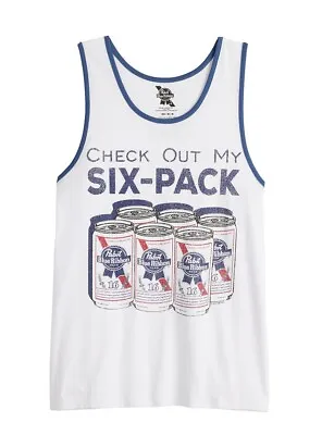 Men's Pabst Blue Ribbon Check Out My 6 Pack Tank Top • $11.97