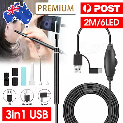 LED Ear Cleaner Endoscope Camera Otoscope Scope Pick Ear Wax Removal Tool USB • $9.95