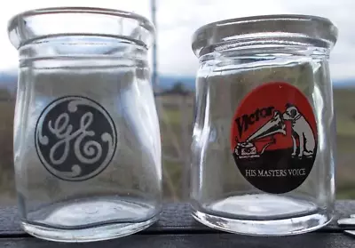 Vintage Miniature Milk Bottles- General Electric GE &  RCA- VICTOR- With Nipper • $14