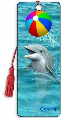 3D Royce Bookmark Dolphin Beach Ball Sea Animal Lover Gift X Him Her Girls Kids • £3.99