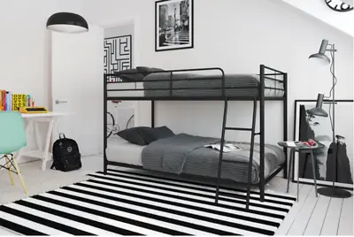 Mainstays Small Space Junior Twin Over Twin Bunk Bed Black Metal • $200