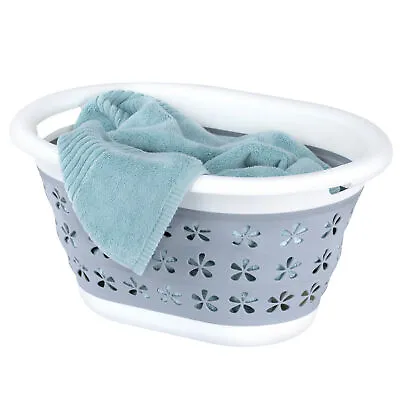 Collapsible Laundry Basket Foldable Cloth Washing Pop Up Bin Space Saving UK Box • £9.94