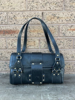 $85 • Buy OROTON Black Leather Hand Bag Shoulder Barrel Bag Fully Lined