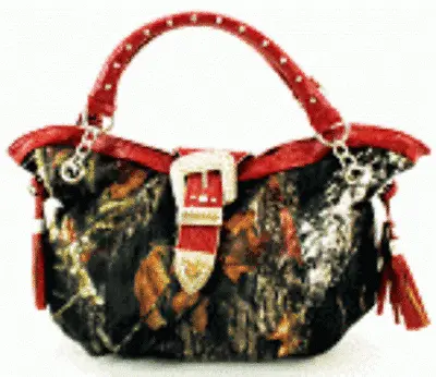 Mossy Oak Red & Camouflage Stud Rhinestone Tassel Purse Handbag Licensed • $38