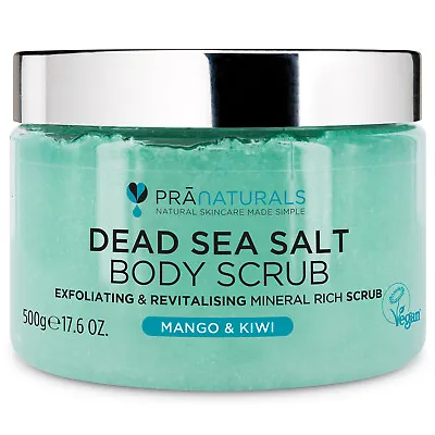 £15.50 • Buy PraNaturals Dead Sea Salt Bath Body Scrub Mango & Kiwi Organic Mineral-Rich 500G