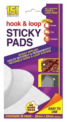 Hook & Loop Sticky Pads Self Adhesive Pads Sticky Pads Reusable Sticky Pads 1PC • £2.59