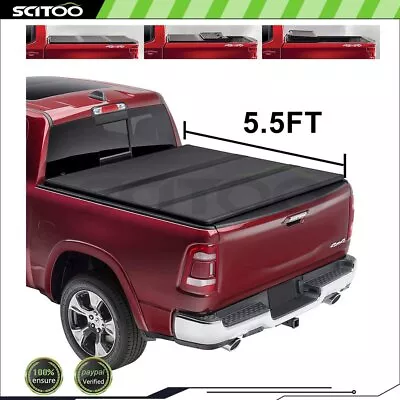 For 2004-2020 Ford F150 5.5 Ft Bed Hard Top Folding Tri-Fold Tonneau Cover • $285.17