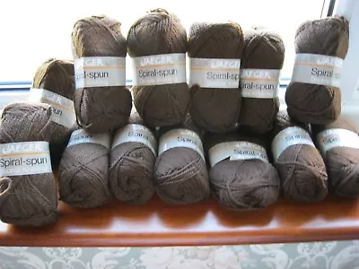 Jaeger Spiral Spun Double Knitting Wool. Dark Brown. 13 X 50g. Pure New Wool. • £15