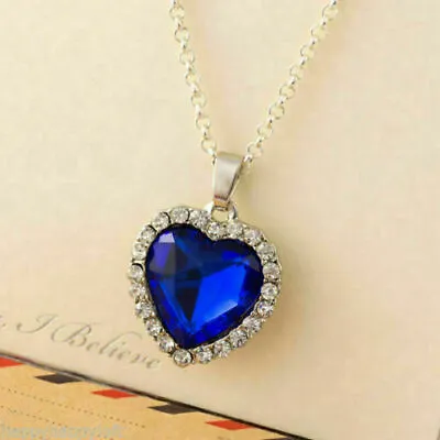 £5.45 • Buy Heart Of The Ocean Dark Blue TITANIC Necklace Boho Bohemian Jewellery UK SELLER
