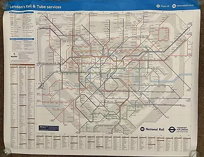 May 2015 London Railways Map - TfL Station Wall - Quad Royal Paper • £14